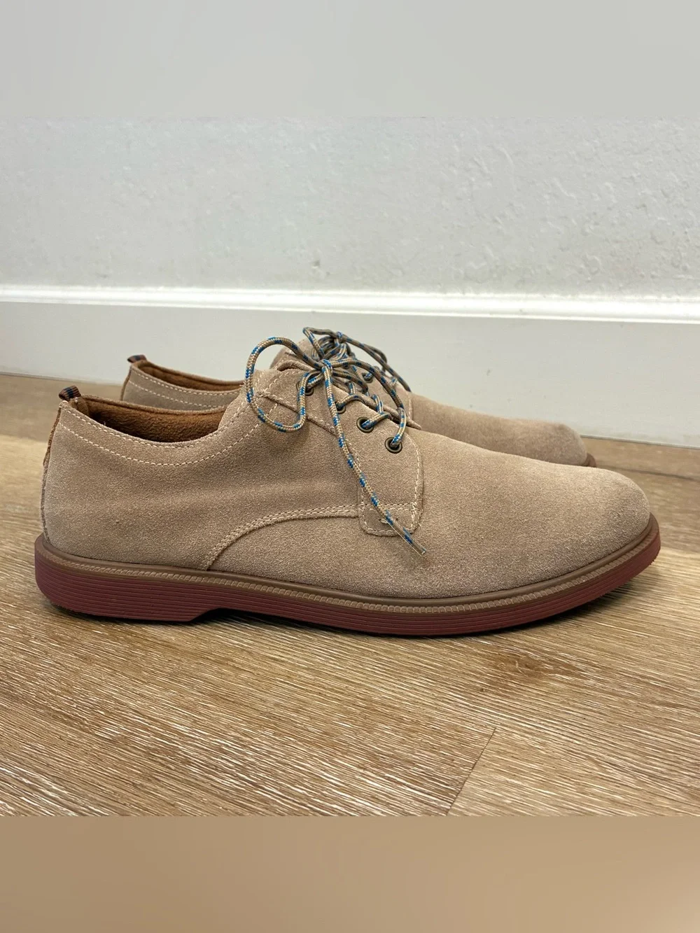 Florsheim Supacush Plain Toe Oxford Jr Shoes Brown Sand Suede Kids Size 7 M